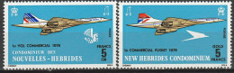 Nouvelles Hébrides Concorde 1er Vol Commercial Paris Dakar Rio Paris 1976 France Anglaise N°424/425 Neuf** - Ungebraucht