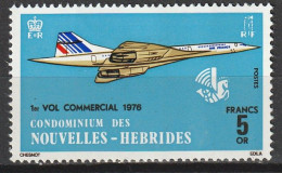 Nouvelles Hébrides Concorde 1er Vol Commercial Paris Dakar Rio Paris 1976 N°424 Neuf** - Unused Stamps