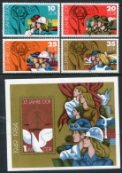 DDR 1984 Anniversary Of DDR III Set + Block MNH / **.  Michel 2898-901, Block 79 - Unused Stamps