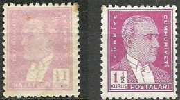 Turkey; 1941 Ataturk Postage Stamp 2 1/2 K. "Abklatsch" Error - Ongebruikt