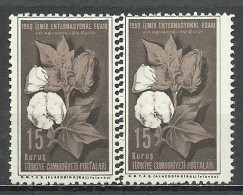 Turkey; 1950 Izmir International Fair 15 K. ERROR "Double Perf." - Unused Stamps