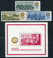 DDR 1984 Anniversary Of DDR II Set + Block MNH / **.  Michel 2893-95, Block 78 - Ongebruikt