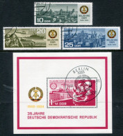 DDR 1984 Anniversary Of DDR II Set + Block Used.  Michel 2893-95, Block 78 - Used Stamps