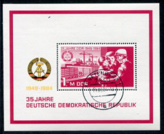 DDR 1984 Anniversary Of DDR II Block Used.  Michel  Block 78 - 1981-1990