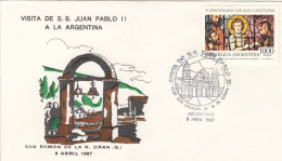 ARGENTINA Cover 12-52,popes Travel 1987 - Papi