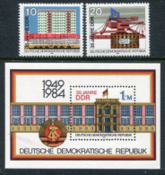 DDR 1984 Anniversary Of DDR I Set + Block MNH / **.  Michel 2888-89, Block 77 - Nuovi