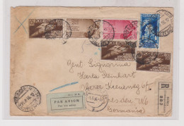 ITALY 1936 ROMA Registered Airmail   Cover To Germany - Marcofilie (Luchtvaart)