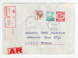 1989. YUGOSLAVIA,SLOVENIA,LJUBLJANA RECORDED AR STATIONERY COVER,USED TO BELGRADE,INFLATION - Postal Stationery