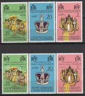 Nouvelles Hébrides 25è Anniversaire De L Asccession Au Trone De Sa Majesté Elisabeth II 1977 N°444/449 Neuf** - Neufs