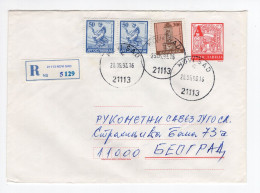 1993. YUGOSLAVIA,SERBIA,NOVI SAD,RECORDED STATIONERY COVER,USED TO BELGRADE,INFLATION - Interi Postali