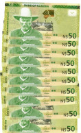 Namibia 10x 50 Dollars 2019 UNC "Shiimi" - Namibie