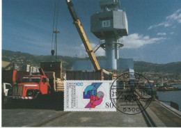Germany Deutschland 1990 Maximum Card, Weltkongress Der Handelskammer Hamburg, Chamber Of Commerce, Ship Ships, Bonn - 1981-2000