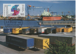 Germany Deutschland 1990 Maximum Card, Weltkongress Der Handelskammer Hamburg, Chamber Of Commerce, Ship Ships - 1981-2000