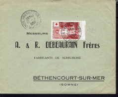 Fr. Timbre N° 1090 Croix Rouge 15 F + 5 F Seul Sur Enveloppe De Lyon Préfecture Du 17-4-1957 Pour Béthencourt-Sur-Mer.. - Rotes Kreuz