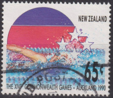 1989 Neuseeland ° Mi:NZ 1098, Sn:NZ 974, Yt:NZ 1055, Logo - Commonwealth Games, Swimming - Usados