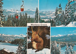Suisse--CRANS-MONTANA --1963-- Multivues ( Téléférique, Paysages , écureuil )  .....timbre....cachet - Crans-Montana