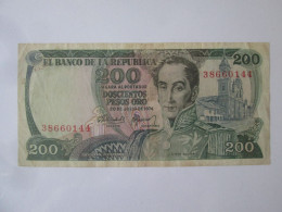 Rare Year! Colombia/Colombie 200 Pesos Oro 1974 Banknote,see Pictures - Colombie