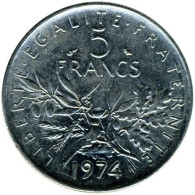 France - 1974 - KM 926a - 5 Francs - XF - 5 Francs
