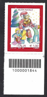 Italia 2017; Natale Laico € 1,00, Christmas: Babbo Natale Porta I Doni Ai Bambini; Francobollo A Barre. - Bar Codes