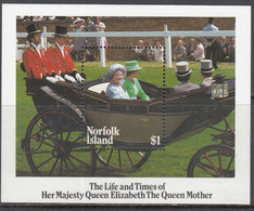 1985 Norfolk Island Life And Times Queen Mother Souvenir Sheet MNH - Norfolk Island