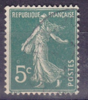 VARIETE ANNEAU LUNE Sur Semeuse N°137 5c Vert Oblitéré - Used Stamps