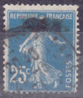 VARIETE ANNEAU LUNE Sur Semeuse N°140 25c Bleu Oblitéré - Used Stamps