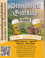 Calendarietto - Birra Forst  - Anno 2016 - Petit Format : 1991-00