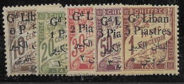 Grand Liban 1924 Mh * Complete Postage Due Set 35 Euros - Neufs