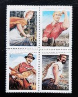 Canada 1992  USED  Sc1435a   Se-tenant Block Of 4 X 42c  Canadian Folklore -3 - Used Stamps