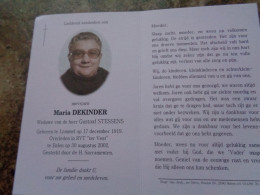 Doodsprentje/Bidprentje  Maria DEKINDER   Lommel 1919-2002 Balen  (Wwe Gustaaf STESSENS) - Religion & Esotérisme