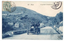 NICE - La Grande Corniche Au Col D'Eze - (03 OCTOBRE 1906) - AUTOMOBILE EN PLAN RAPPROCHE - ANIMATION - - Tráfico Rodado - Auto, Bus, Tranvía