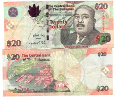 The Bahamas 20 Dollars 2010 F/VF "AB" Craigg - Bahamas