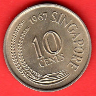 SINGAPORE - 1967 - 10 Cents - QFDC/aUNC - Come Da Foto - Singapour