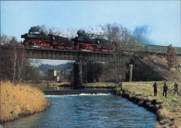 Nossen Eisenbahnbrücke über Freiberger Mulde Dampflokomotive Bild Heimat 1988 - Nossen