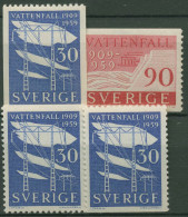 Schweden 1959 Wasserkraftwerk Vattenfall Stromleitung 446/47 Postfrisch - Unused Stamps