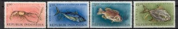 Indonesia 1963 Vissen, Fish, Lobster.  Zbl 391-394 Ongestempeld, Hinged - Indonésie