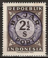 Repoeblik Indonesia 1948 Porto 2,5 Sen Ongestempeld Zonder Gom - Indonésie