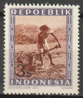 Repoeblik Indonesia 1948  3 Sen Ongestempeld Zonder Gom - Indonésie