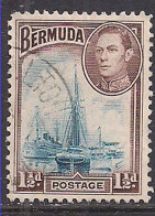 Bermuda 1938-52 KGV1 1 1/2d Brown SG 111b Used ( C687 ) - Bermudes