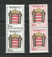 Monaco  Paires Verticales  N° 1613a Et 1623a    Neufs  *  *   B/TB Voir Scans Soldé ! ! ! - Booklets