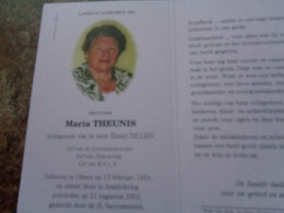 Doodsprentje/Bidprentje  Maria THEUNIS   Olmen 1924-2002  (Echtg E. Dillen) - Religion & Esotérisme