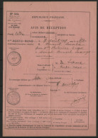 N° 22 VARIETE LEGENDE DAHOMEY DECALEE AVIS DE RECEPTION D'UN RECOMMANDE DE PORTO-NOVO Dahomey En 1909 Voir Suite - Lettres & Documents