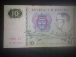 10 - Tio Kronor - Sveriges Riksbank - 1980 - EB - H 884094 - Suède