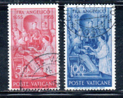 CITTÀ DEL VATICANO VATIKAN VATICAN CITY 1955 FRA ANGELICO SERIE COMPLETA COMPLETE SET USATA USED OBLITERE' - Used Stamps