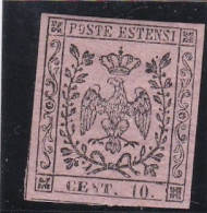 ITALIE - MODENE - 1852 - N° 2 ROSE - 10 CENT - AVEC POINT APRES LE CHIFFRE DE LA  VALEUR - NEUF AVEC GOMME - Modène