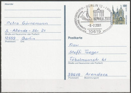 Bund Ganzsache 2001  Nr. P 162 SoST. Berlin BEPHILA2001  8.2.2001  ( D 3541 ) - Postkarten - Gebraucht