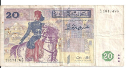 TUNISIE 20 DINARS 1992 VF P 88 - Tunisie