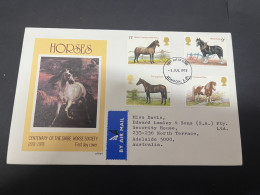 8-2-2024 (3 X 39) UK (Great Britain) FDC - 1978 - Horses - 1971-1980 Dezimalausgaben