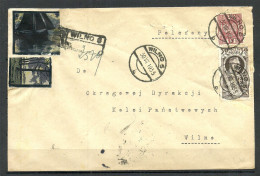 POLEN Poland (now Lithuania) 1935 O WILNO (Vilnius) Registered Cover With Interesting Cinderellas/vignettes - Covers & Documents