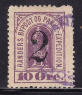 Denmark Local Post Pakke Expedition Randers 10 Ore Purple Brown    Overprint 2 - Ortsausgaben